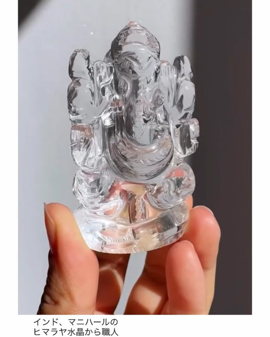 インド・マニハール産ヒマラヤ水晶ガネーシャ ~Himalayan Quartz Ganesha~